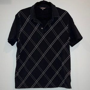 Express Hatch Printed Polo Top